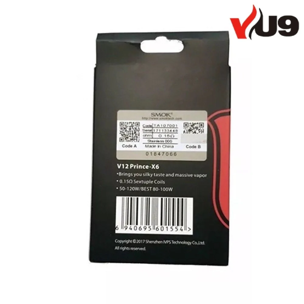 Smok TFV12 Prince-X6 Sub Ohm Coils Pack of 3 - Image 3