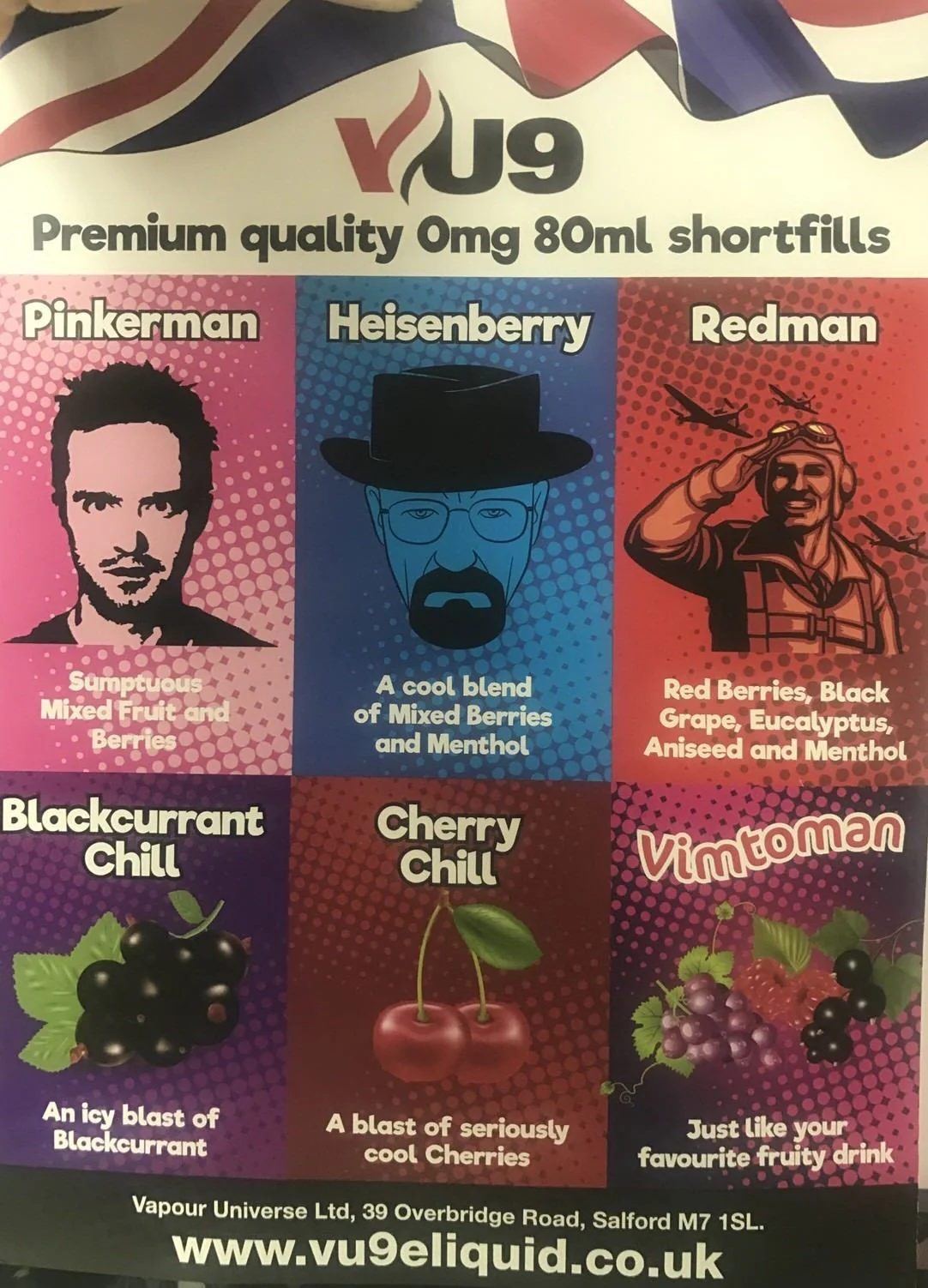 VU9 premium shortfill e-juice sensational six flavours 60/40 vg pg - Image 6